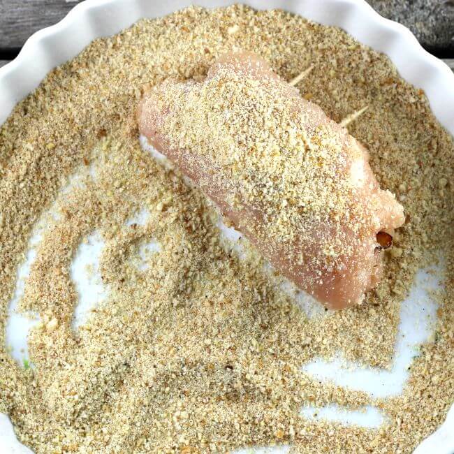 Chicken breast rolled in bread crumbs
