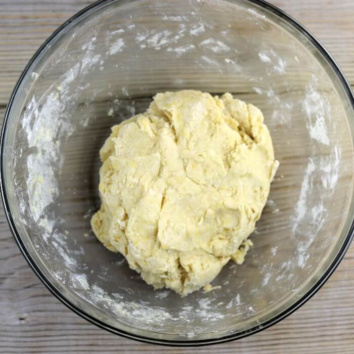 Scone dough in a large bowl.