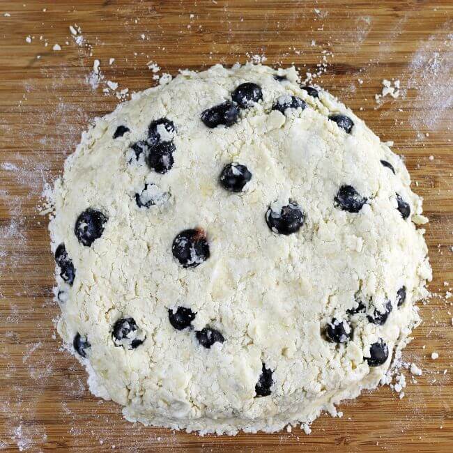 Round circle of scone dough.