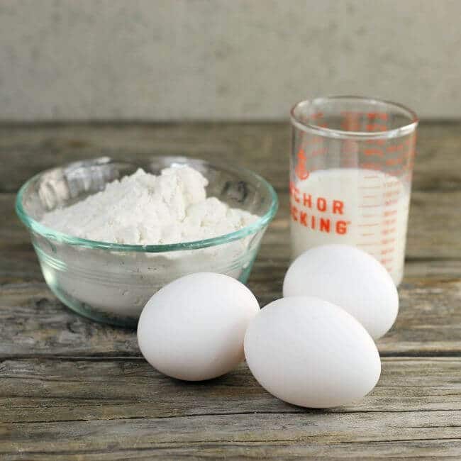 Ingredients for egg dumplings.