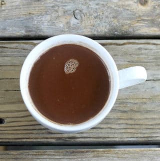 A mug of hot chocolate.