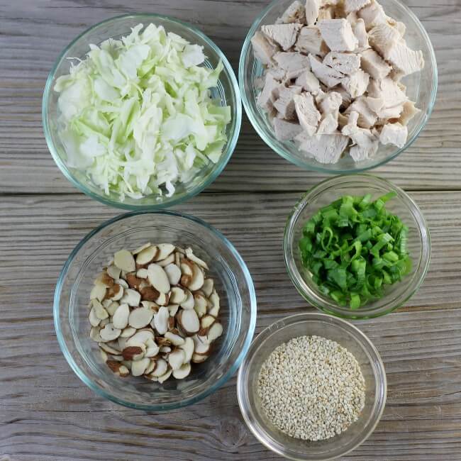 Ingredients for Chicken cabbage salad.