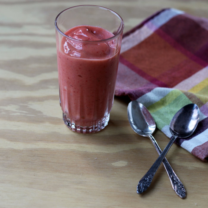 strawberry mango banana and orange smoothie