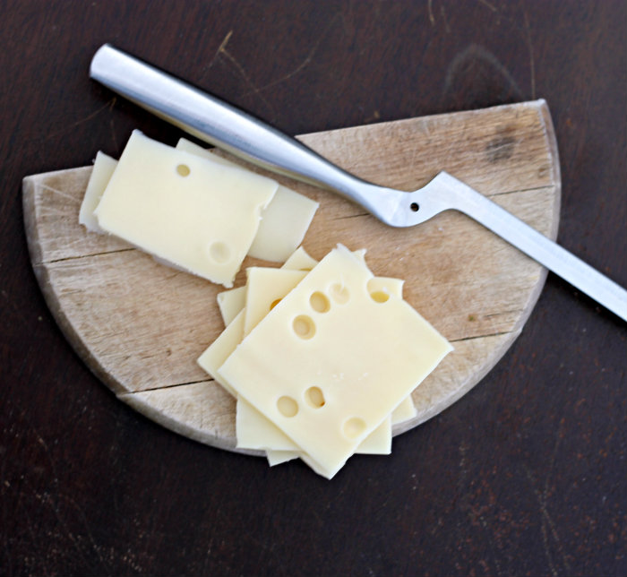 cutting board and cheese