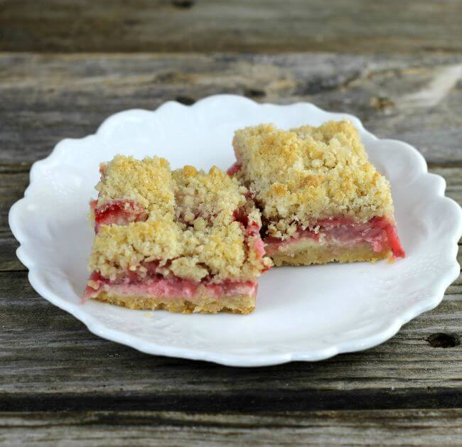 A side angle view of strawberry bars.