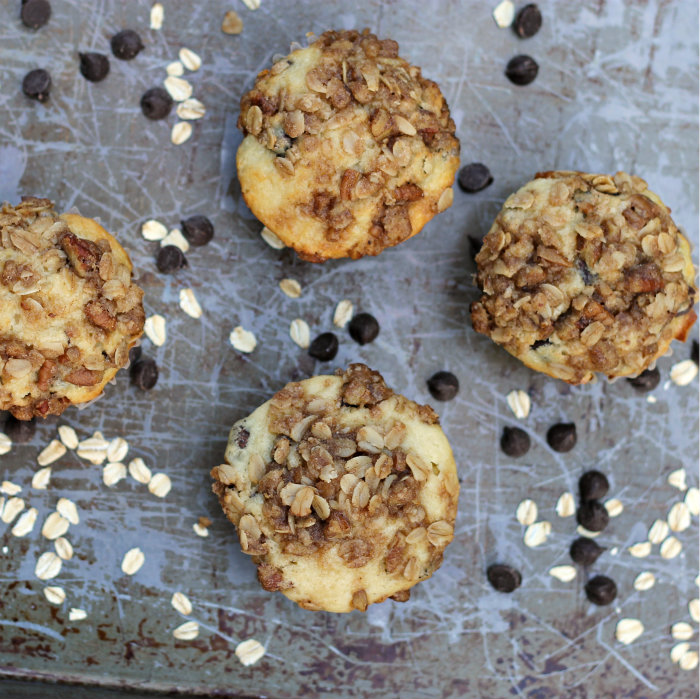 Chocolate chip granola topped muffins