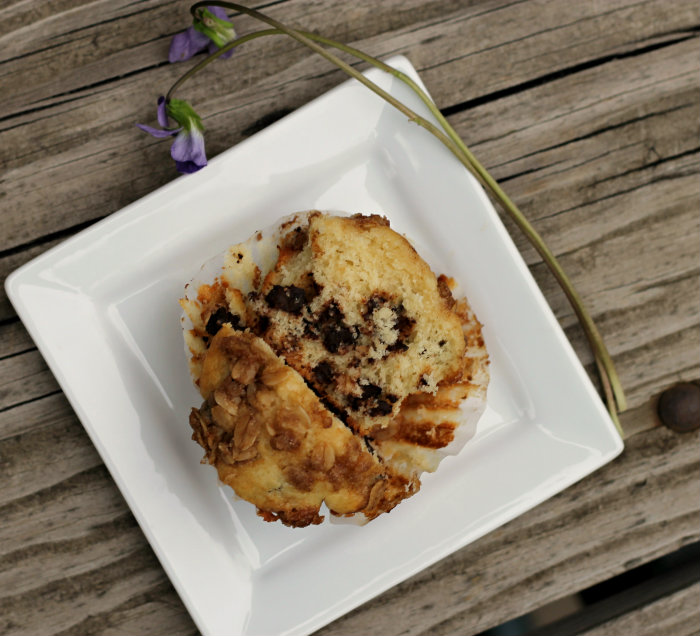 Chocolate chip granola topped muffins