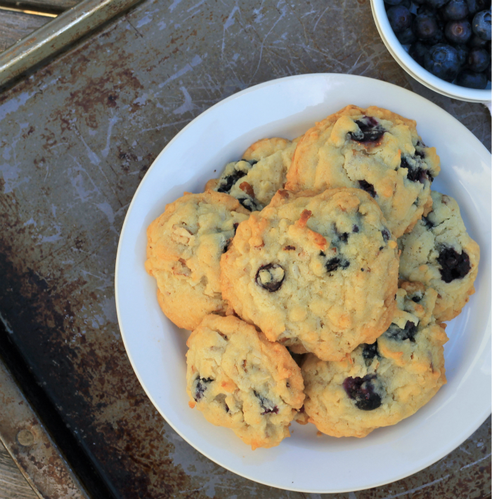 Blueberry coconut pecan cookies