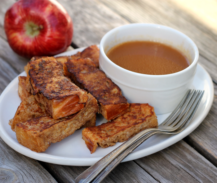 French toast stick w/ apple syrup