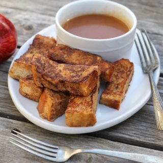 French toast stick w/ apple syrup