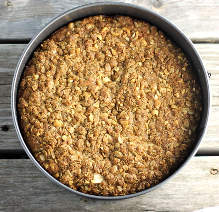 Oatmeal Coffee Cake with Spiced Crumble Topping