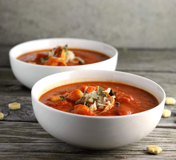 Tomato Soup with Cheese Tortellini