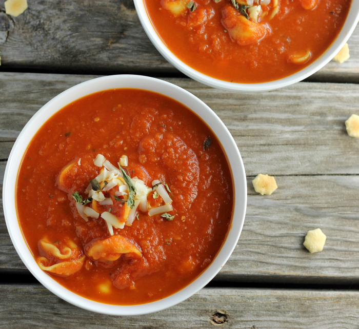 Tomato Soup with Cheese Tortellini