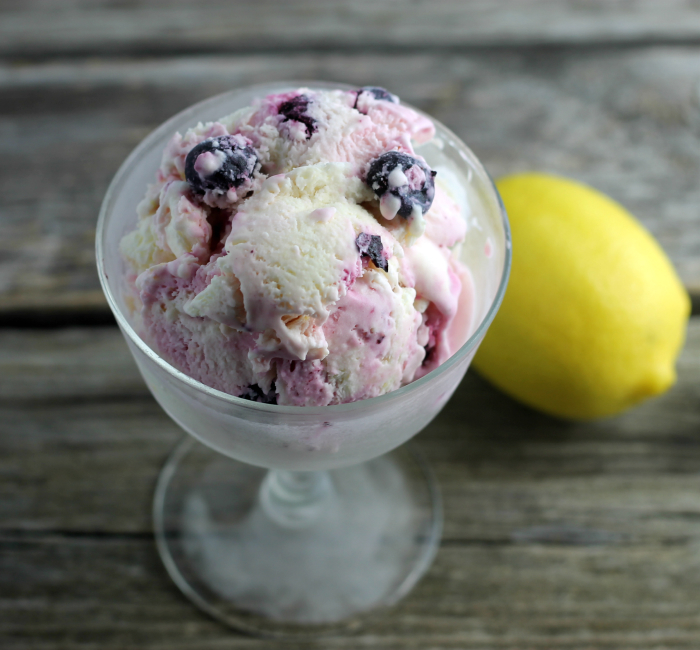 Lemon Blueberry No-Churn Ice Cream