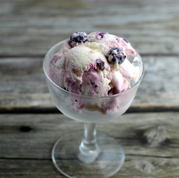 Lemon Blueberry No-Churn Ice Cream