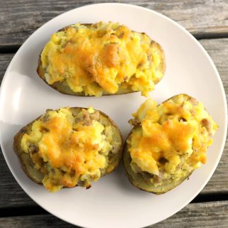 Stuffed Breakfast Potato Skins