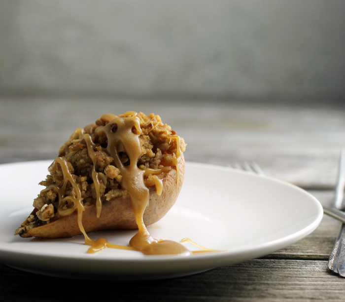 Crumble Topped Baked Pears