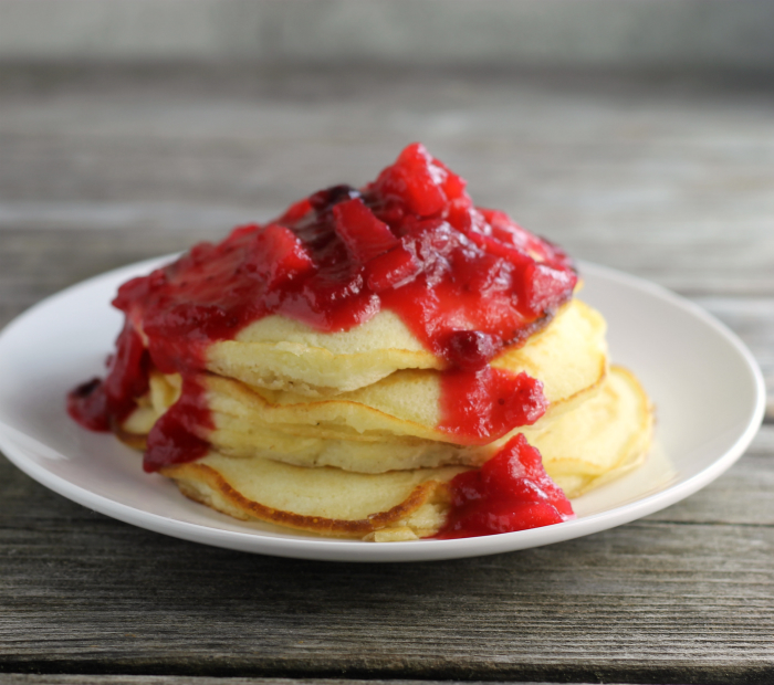 Cranberry Apple Topped Pancakes