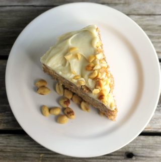 Apple Peanut Cake with Caramel Cream Cheese Frosting