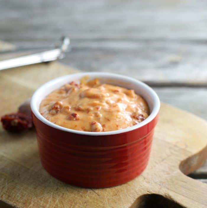 Sun-dried tomato aioli is so simple to make, you can spread it on sandwiches or use it as a dip.