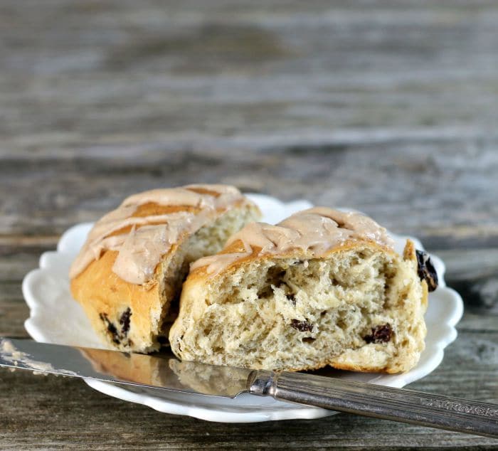 Cinnamon raisin oatmeal buns a simple hearty bread that is perfect for breakfast or any time of the day any time of the day you like.