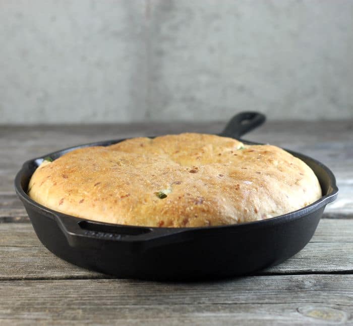 Jalapeno Cheddar Bread is a soft bread made with cheddar cheese and a touch of heat from the jalapeno peppers.