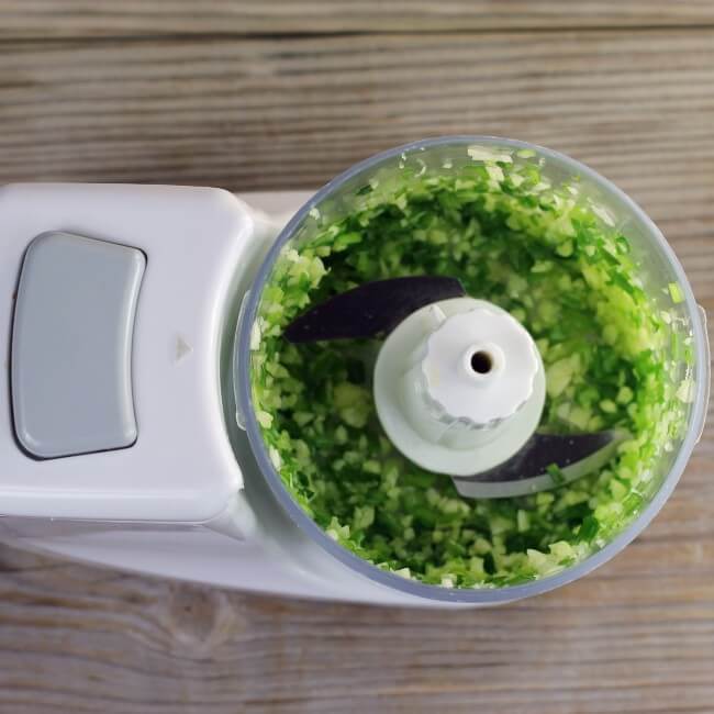 Chopped vegetables.