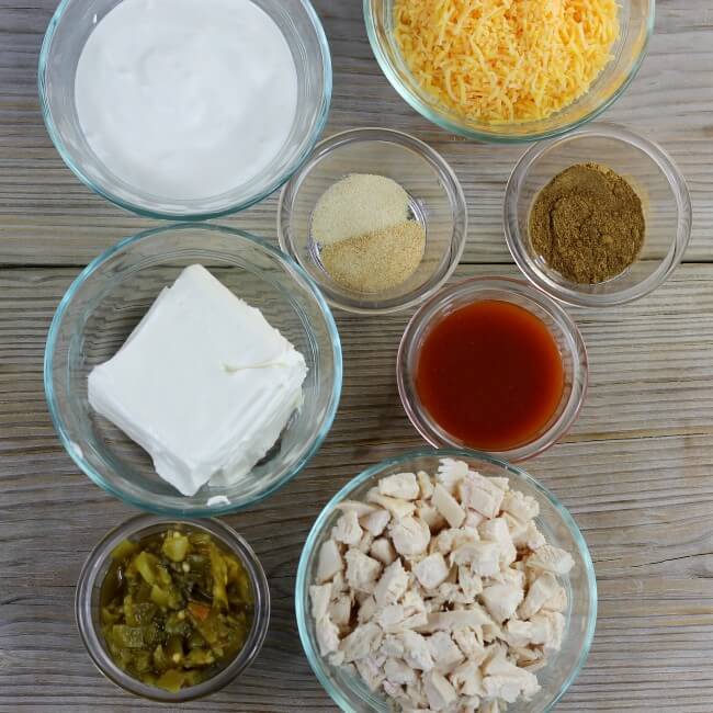 Ingredients for enchilada dip. 