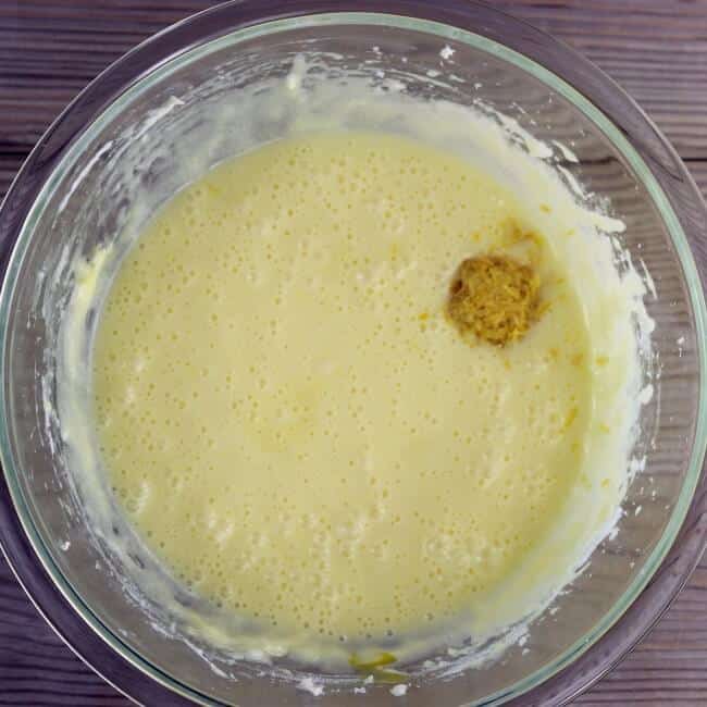 lemon zest in mixed in to the batter.
