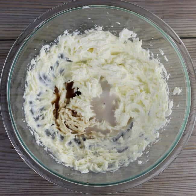 Cream cheese with milk and vanilla added in.