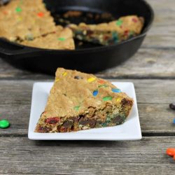Oatmeal M&M Skillet Cookie