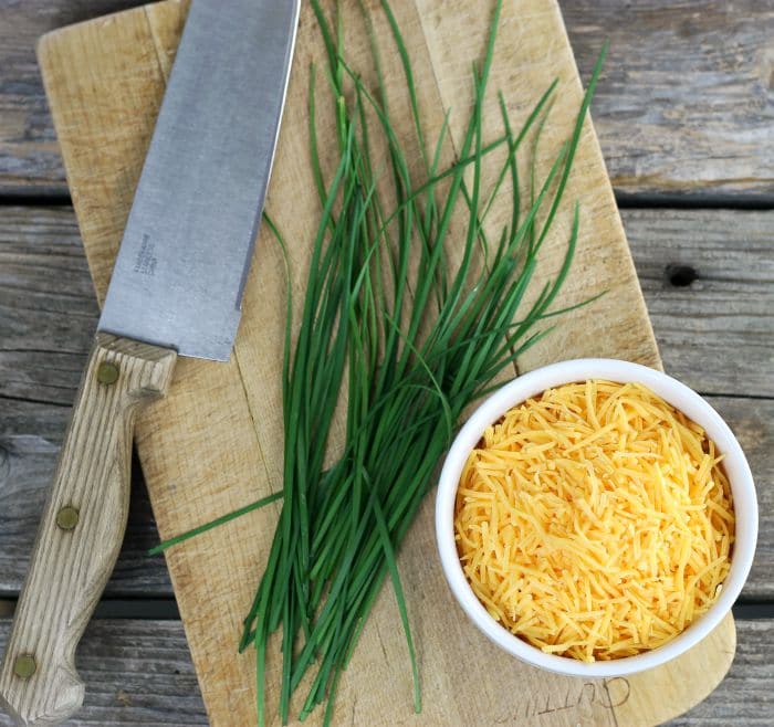 cheddar cheese and chives