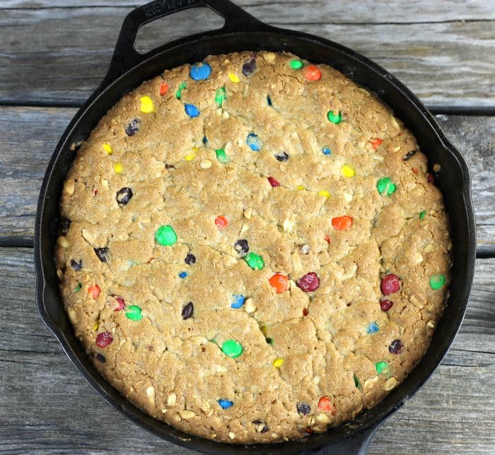 Oatmeal M&M Skillet Cookie