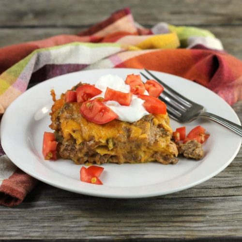Ground Beef Tortilla Casserole - Words of Deliciousness