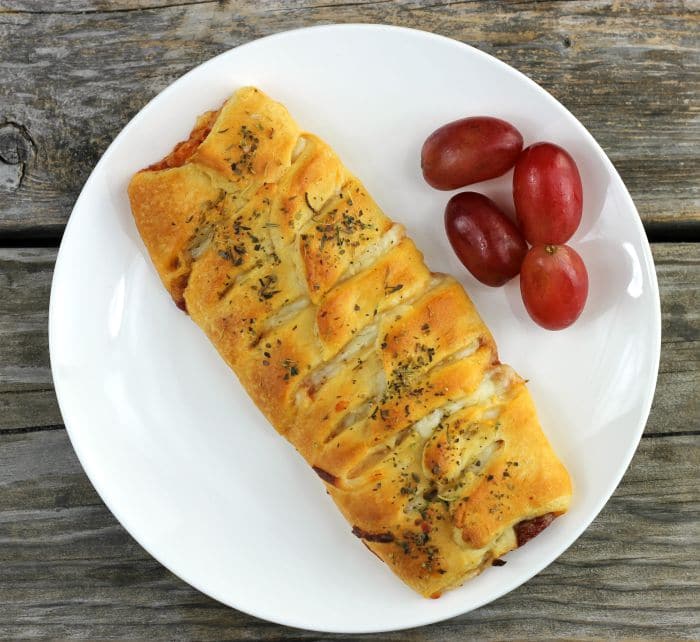 Crescent Roll Pizza Braid