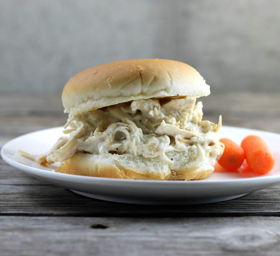 Slow Cooker Creamy Shredded Italian Chicken