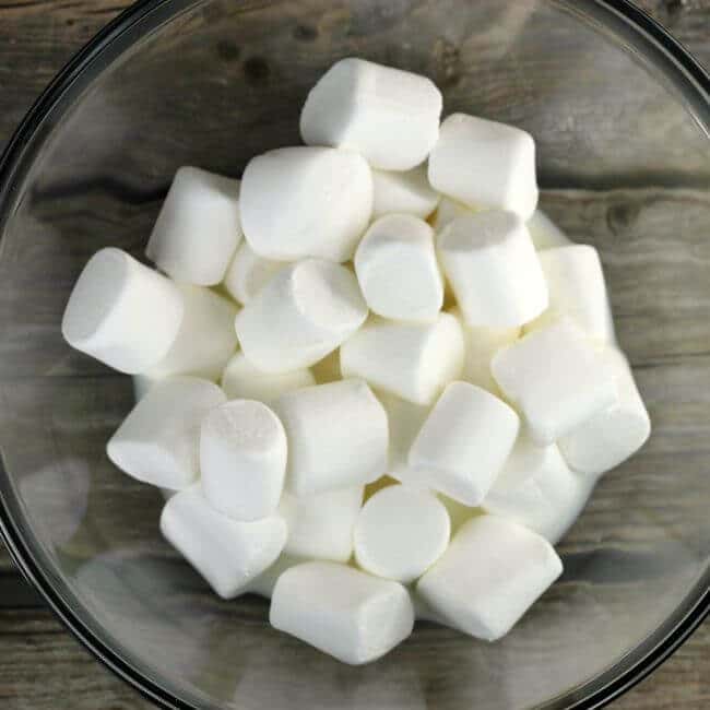Large marshmallows in a bowl.
