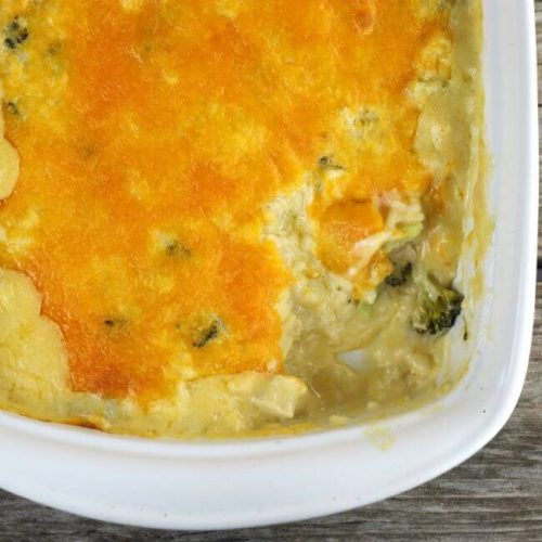 Cheesy Chicken Broccoli and Rice Casserole - Words of Deliciousness