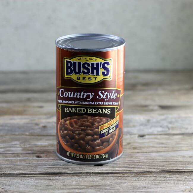 A can of baked beans.