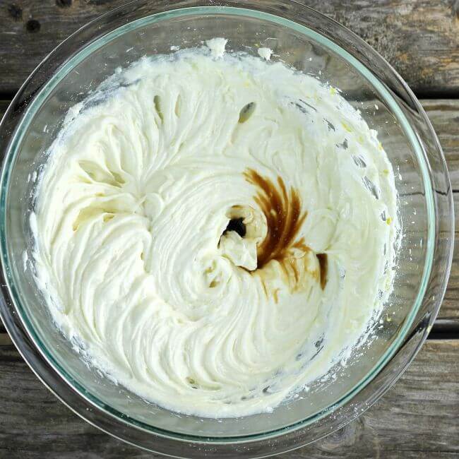 The vanilla is added to to the dip.